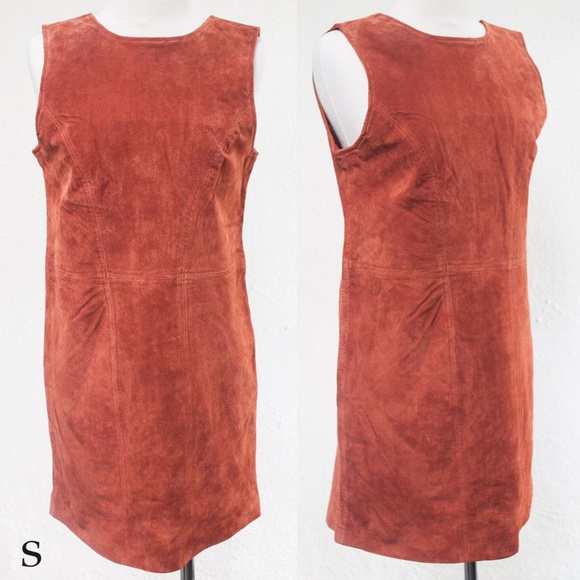 Tobi Shifting Sides Rust Suede Shift Dress NWT - Picture 2 of 6